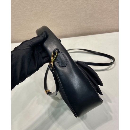 Replica Prada Re-Nylon /Nappa Mini-bag With Bow 1BC241 Black Replica Prada Re-Nylon /Nappa Mini-bag With Bow 1BC241 Black