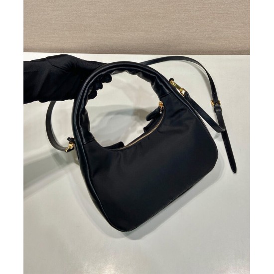 Replica Prada Re-Nylon /Nappa Mini-bag With Bow 1BC241 Black Replica Prada Re-Nylon /Nappa Mini-bag With Bow 1BC241 Black