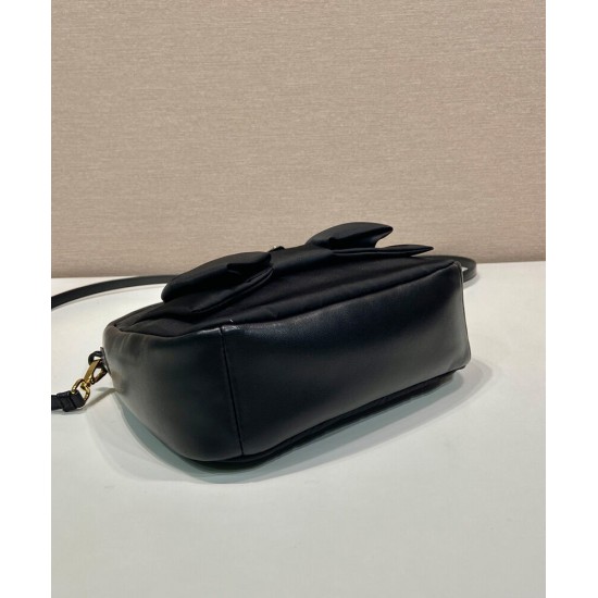 Replica Prada Re-Nylon /Nappa Mini-bag With Bow 1BC241 Black Replica Prada Re-Nylon /Nappa Mini-bag With Bow 1BC241 Black