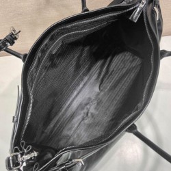 Replica Prada Leather Tote Bag 2VG128 Black