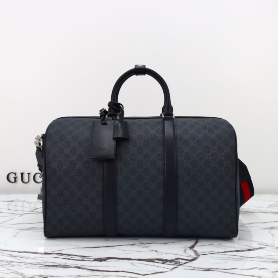 Replica Gucci Men GG Supreme Duffle Bag 792074 Black