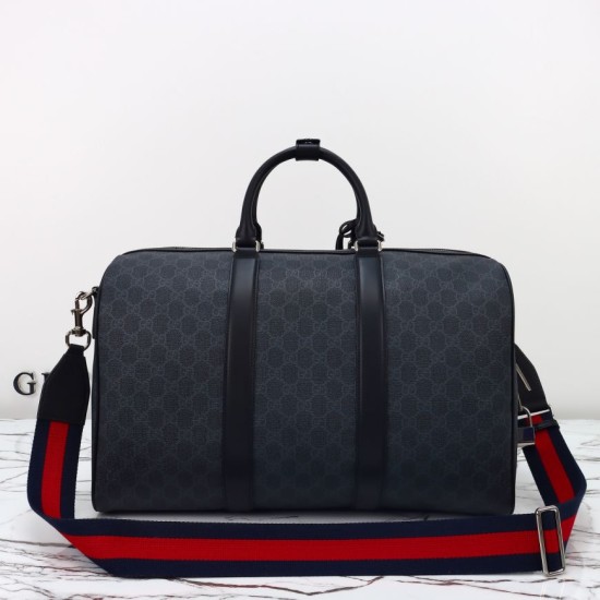 Replica Gucci Men GG Supreme Duffle Bag 792074 Black