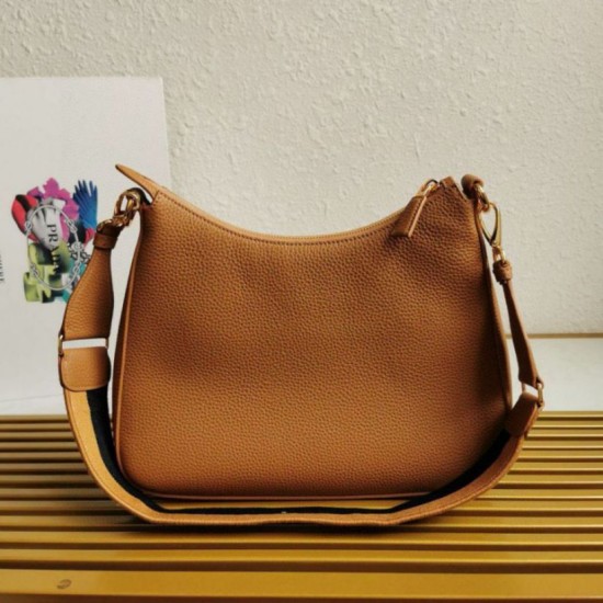 Replica Prada Shoulder Bag Grained Brown Replica Prada Shoulder Bag Grained Brown