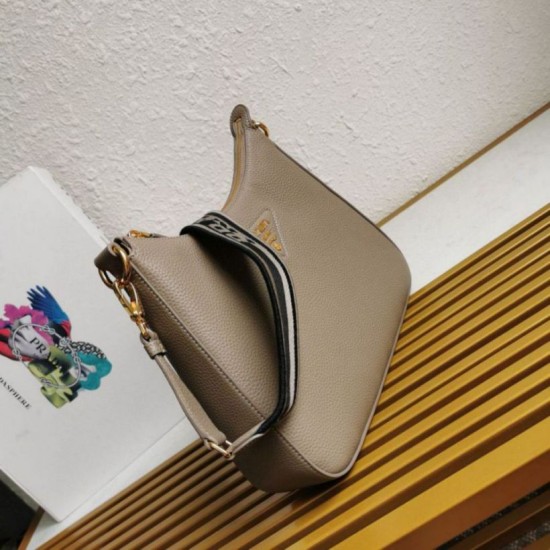 Replica Prada Shoulder Bag Grained Gray Replica Prada Shoulder Bag Grained Gray