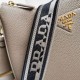 Replica Prada Shoulder Bag Grained Gray Replica Prada Shoulder Bag Grained Gray
