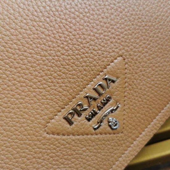 Replica Prada Flap Small Shoulder Bag Grained Brown Replica Prada Flap Small Shoulder Bag Grained Brown