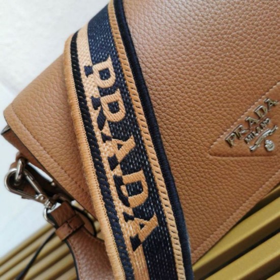 Replica Prada Flap Small Shoulder Bag Grained Brown Replica Prada Flap Small Shoulder Bag Grained Brown