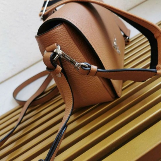 Replica Prada Flap Small Shoulder Bag Grained Brown Replica Prada Flap Small Shoulder Bag Grained Brown