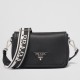 Replica Prada Flap Small Shoulder Bag Grained Black Replica Prada Flap Small Shoulder Bag Grained Black