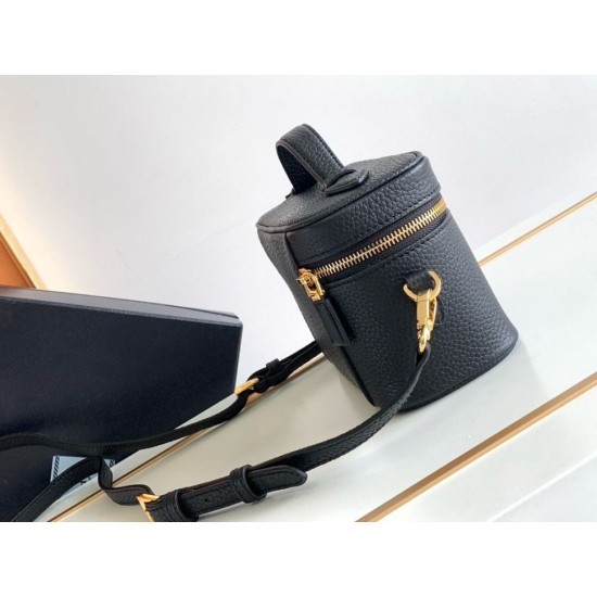 Replica Prada Mini Vanity Bag Grained Black Replica Prada Mini Vanity Bag Grained Black