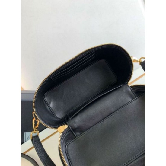 Replica Prada Mini Vanity Bag Grained Black Replica Prada Mini Vanity Bag Grained Black