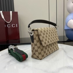 Replica Gucci Small GG crossbody Men bag with Web 821617 Brown