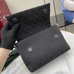 Replica Gucci Small GG crossbody Men bag with Web 821617 Black