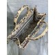 Replica Dior Medium Book Tote Bag Raffia with Dior Cabinet de Curiosites Beige
