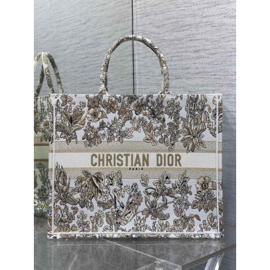 Replica Dior Large Book Tote Bag Gold-Tone Millefiori Unicorn Embroidery Replica Dior Large Book Tote Bag Gold-Tone Millefiori Unicorn Embroidery
