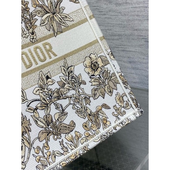 Replica Dior Large Book Tote Bag Gold-Tone Millefiori Unicorn Embroidery Replica Dior Large Book Tote Bag Gold-Tone Millefiori Unicorn Embroidery