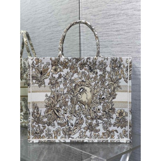 Replica Dior Large Book Tote Bag Gold-Tone Millefiori Unicorn Embroidery Replica Dior Large Book Tote Bag Gold-Tone Millefiori Unicorn Embroidery