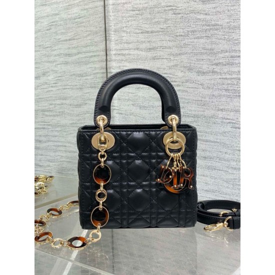 Replica Dior Lady Dior Mini Bag with O-links Black Cannage Replica Dior Lady Dior Mini Bag with O-links Black Cannage