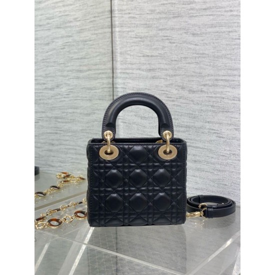 Replica Dior Lady Dior Mini Bag with O-links Black Cannage Replica Dior Lady Dior Mini Bag with O-links Black Cannage