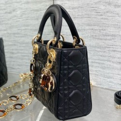Replica Dior Lady Dior Mini Bag with O-links Black Cannage