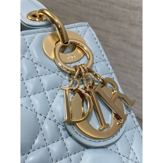 Replica Dior Lady Dior Mini Bag with O-links Cannage Blue Replica Dior Lady Dior Mini Bag with O-links Cannage Blue