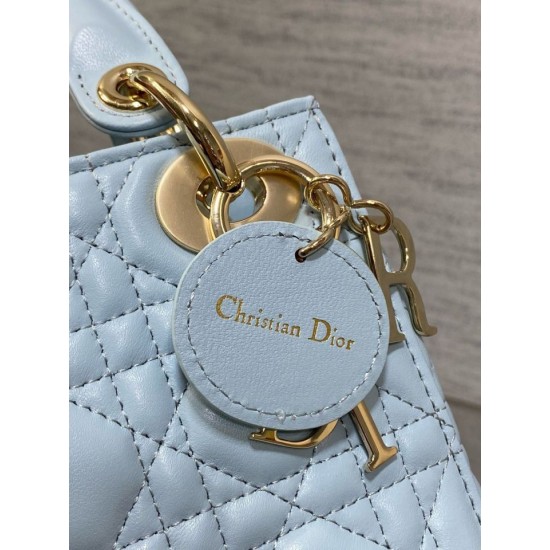 Replica Dior Lady Dior Mini Bag with O-links Cannage Blue Replica Dior Lady Dior Mini Bag with O-links Cannage Blue