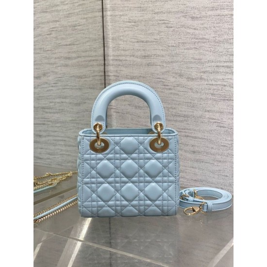 Replica Dior Lady Dior Mini Bag with O-links Cannage Blue Replica Dior Lady Dior Mini Bag with O-links Cannage Blue