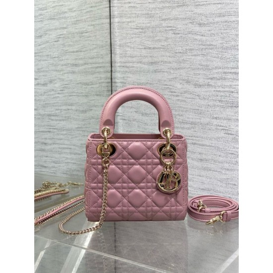 Replica Dior Lady Dior Mini Bag with O-links Cannage Pink Replica Dior Lady Dior Mini Bag with O-links Cannage Pink
