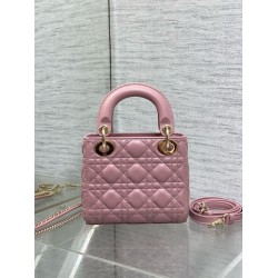 Replica Dior Lady Dior Mini Bag with O-links Cannage Pink Replica Dior Lady Dior Mini Bag with O-links Cannage Pink