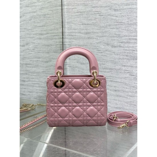 Replica Dior Lady Dior Mini Bag with O-links Cannage Pink Replica Dior Lady Dior Mini Bag with O-links Cannage Pink