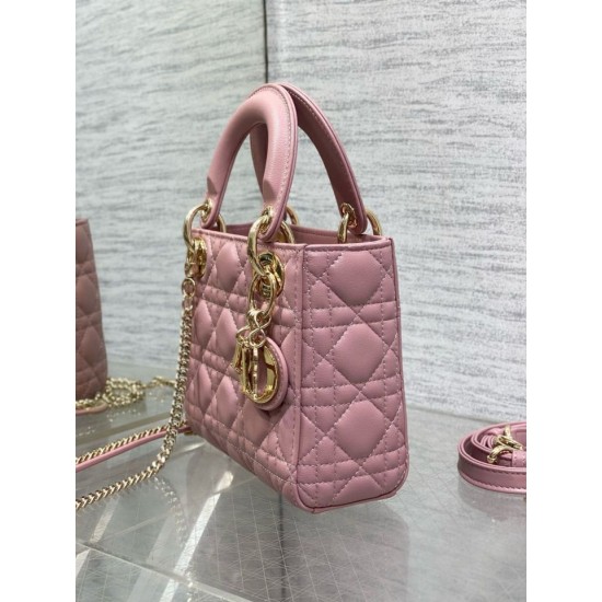 Replica Dior Lady Dior Mini Bag with O-links Cannage Pink Replica Dior Lady Dior Mini Bag with O-links Cannage Pink