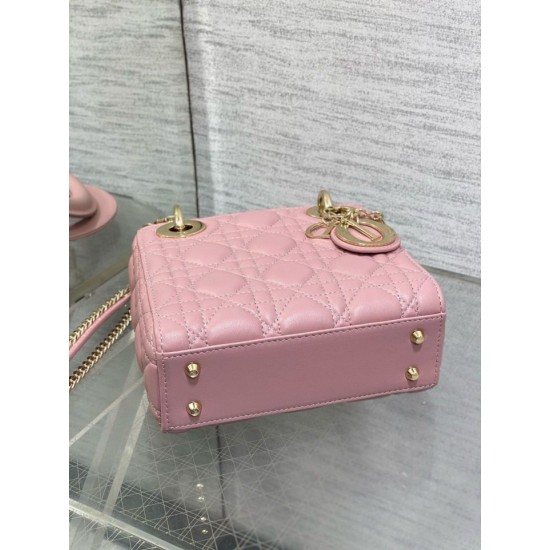 Replica Dior Lady Dior Mini Bag with O-links Cannage Pink Replica Dior Lady Dior Mini Bag with O-links Cannage Pink