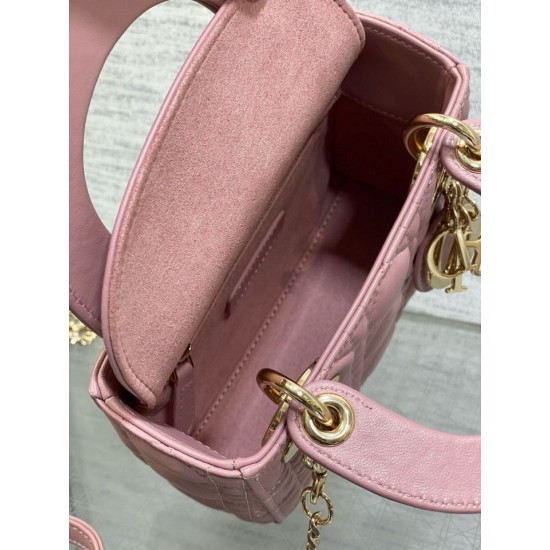 Replica Dior Lady Dior Mini Bag with O-links Cannage Pink Replica Dior Lady Dior Mini Bag with O-links Cannage Pink