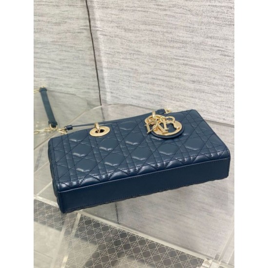 Replica Dior Lady D-Joy Medium Bag Cannage Blue Replica Dior Lady D-Joy Medium Bag Cannage Blue