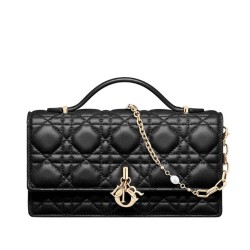 Replica Dior My Dior Top Handle Bag Black