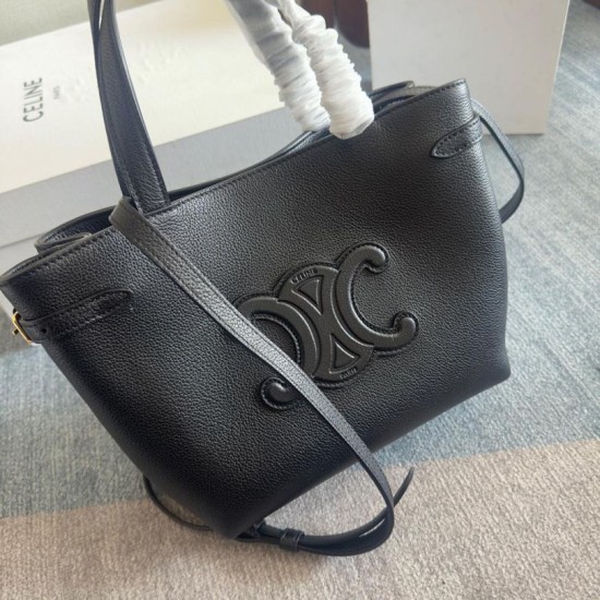 Replica Celine Mini Cabas Anais triomphe Bag Black Grained Calfskin
