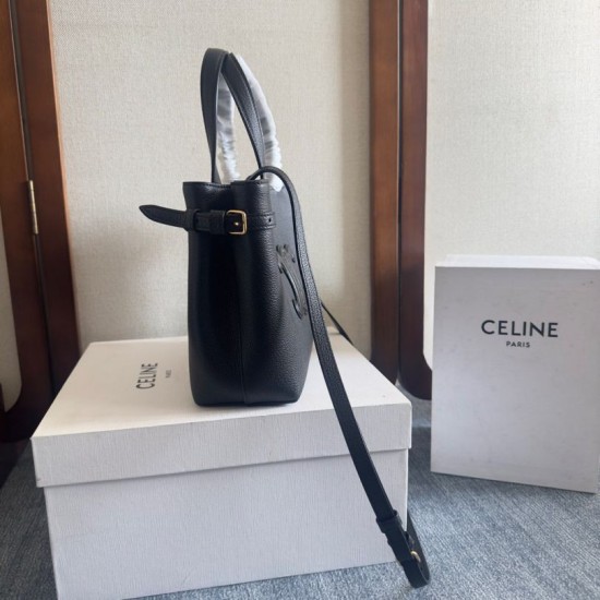 Replica Celine Mini Cabas Anais triomphe Bag Black Grained Calfskin