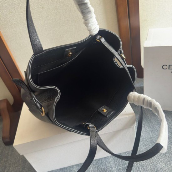 Replica Celine Mini Cabas Anais triomphe Bag Black Grained Calfskin