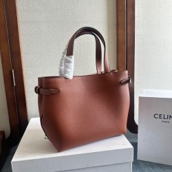 Replica Celine Mini Cabas Anais triomphe Bag Brown Grained Calfskin