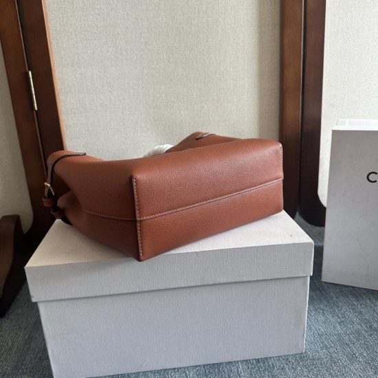 Replica Celine Mini Cabas Anais triomphe Bag Brown Grained Calfskin