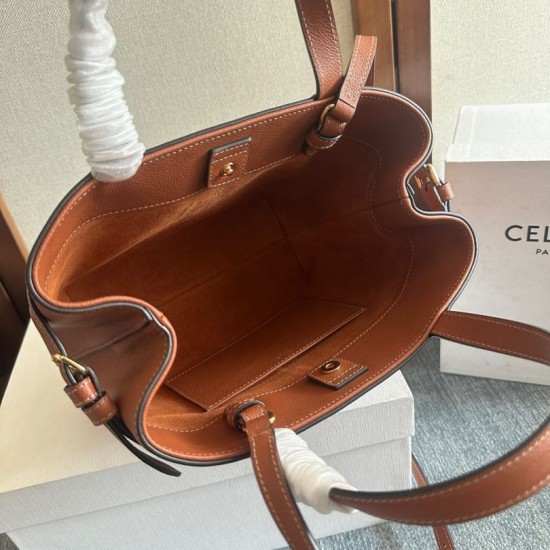 Replica Celine Mini Cabas Anais triomphe Bag Brown Grained Calfskin