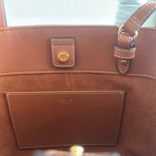Replica Celine Mini Cabas Anais triomphe Bag Brown Grained Calfskin