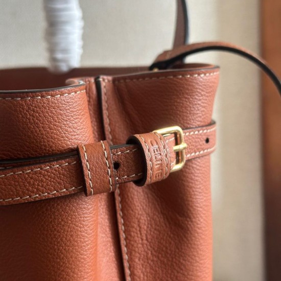 Replica Celine Mini Cabas Anais triomphe Bag Brown Grained Calfskin