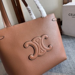 Replica Celine Small Cabas Anais triomphe Shoulder Bag Brown Grained