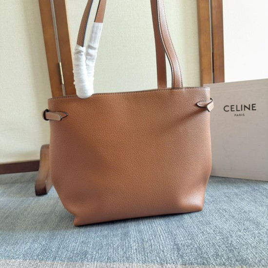 Replica Celine Small Cabas Anais triomphe Shoulder Bag Brown Grained