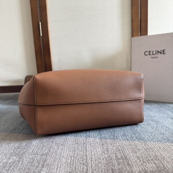 Replica Celine Small Cabas Anais triomphe Shoulder Bag Brown Grained