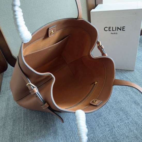 Replica Celine Small Cabas Anais triomphe Shoulder Bag Brown Grained