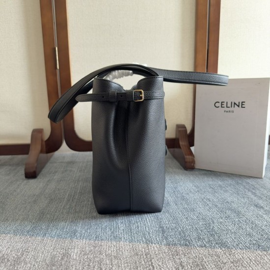 Replica Celine Small Cabas Anais triomphe Shoulder Bag Black Grained