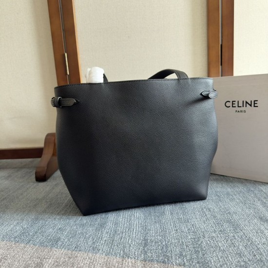 Replica Celine Small Cabas Anais triomphe Shoulder Bag Black Grained
