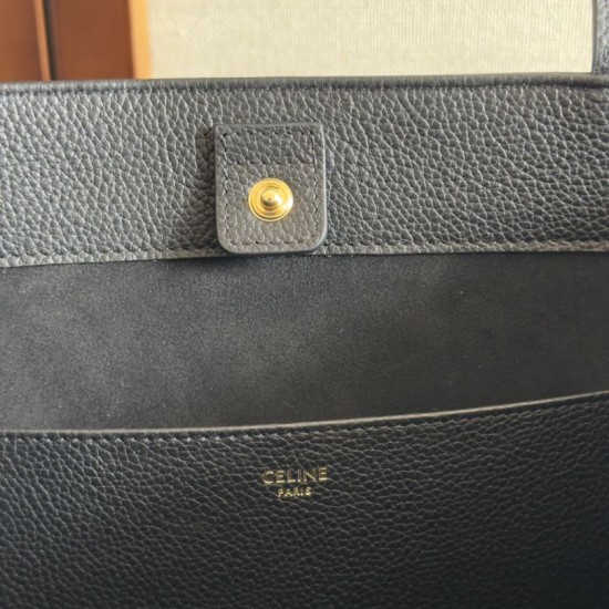 Replica Celine Small Cabas Anais triomphe Shoulder Bag Black Grained